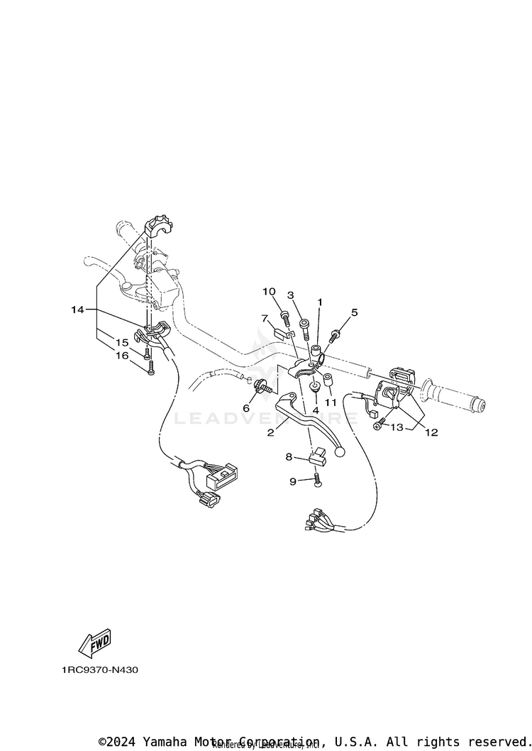 Handle Switch Lever FZ09 CA - FZ09FCGY - 2015 Schematic