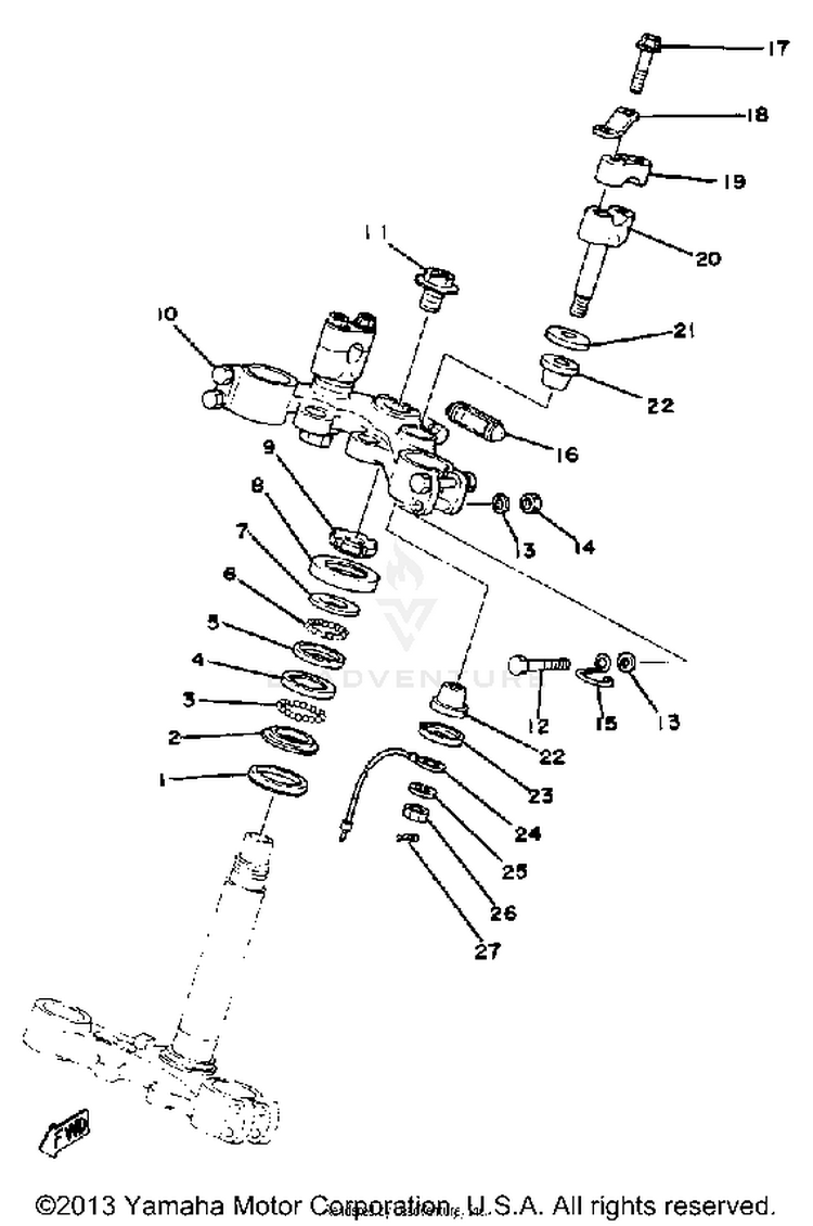 Steering XT500E_205 - 1978 Schematic