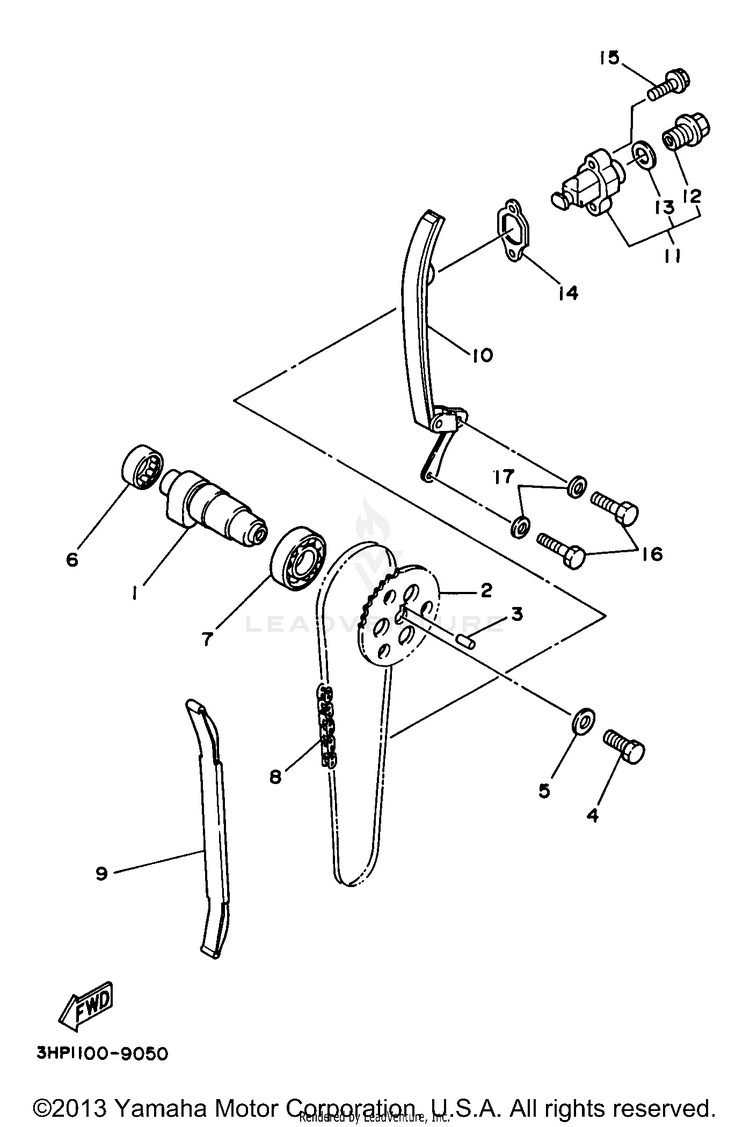 Camshaft Chain KODIAK 4WD - YFM400FWJ - 1997 Schematic