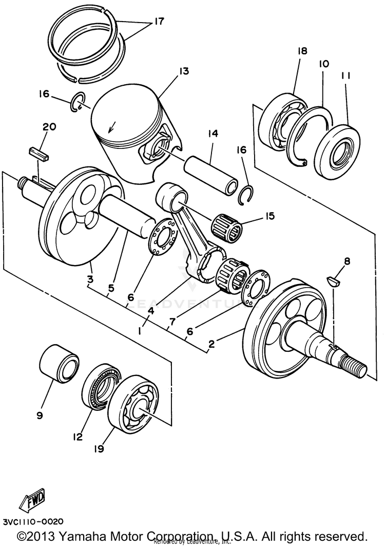 Crankshaft - Piston Schematic