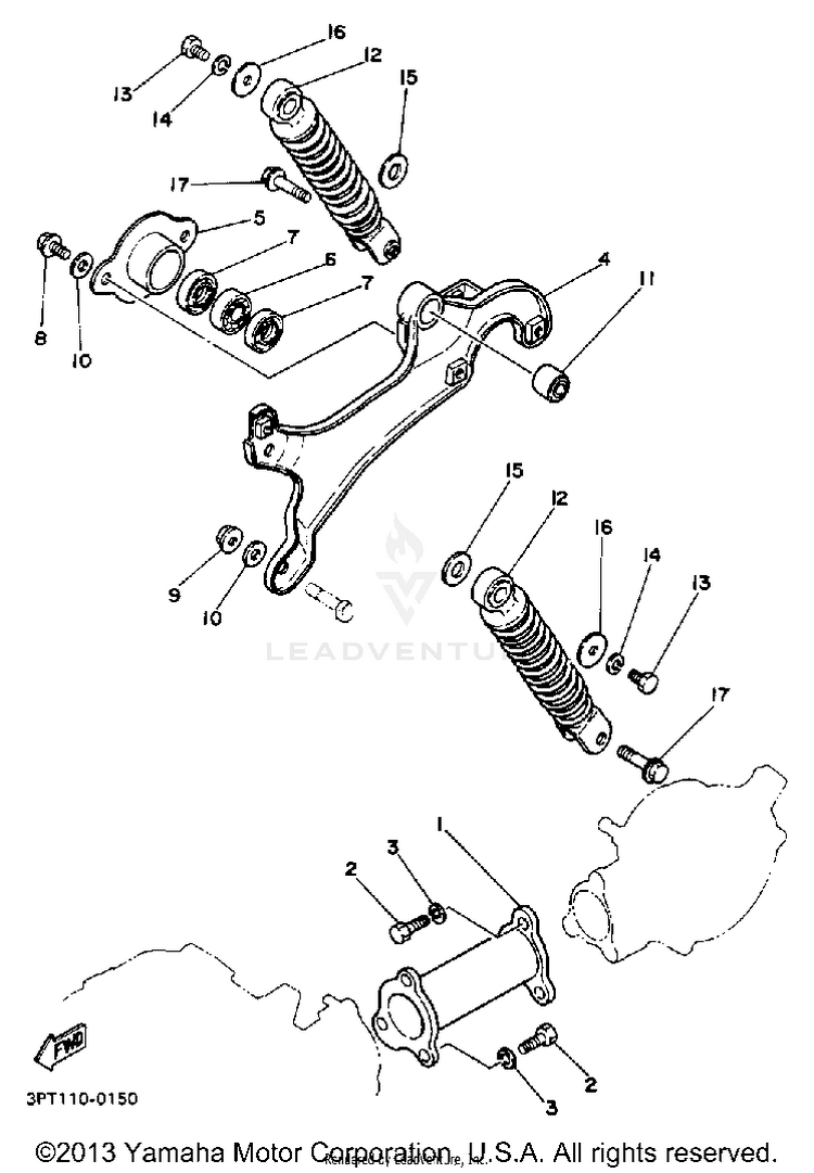 Swing Arm - Rear Shocks Schematic