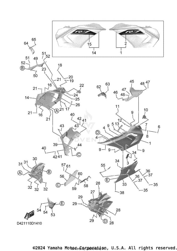 Cowling 2 YZFR7 - YZFR7TCB - 2026 Schematic