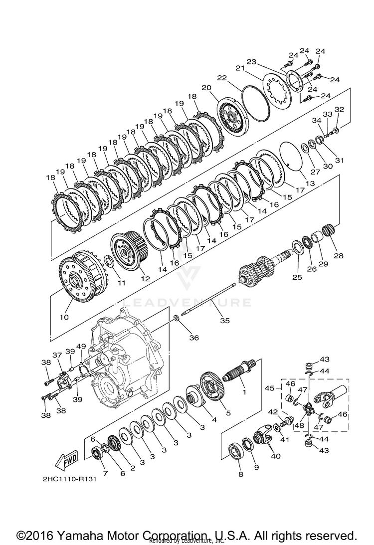 Clutch YXZ1000R EPS - YXZ10YMXHO - 2017 Schematic