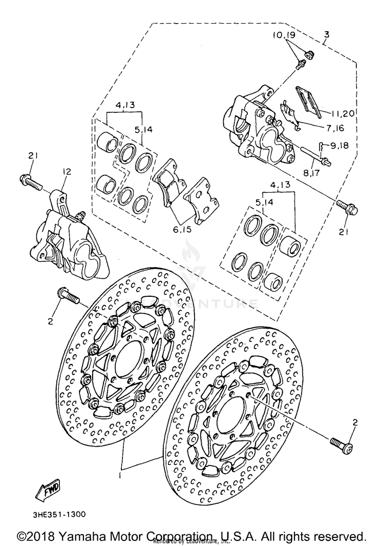 Front Brake Caliper Schematic