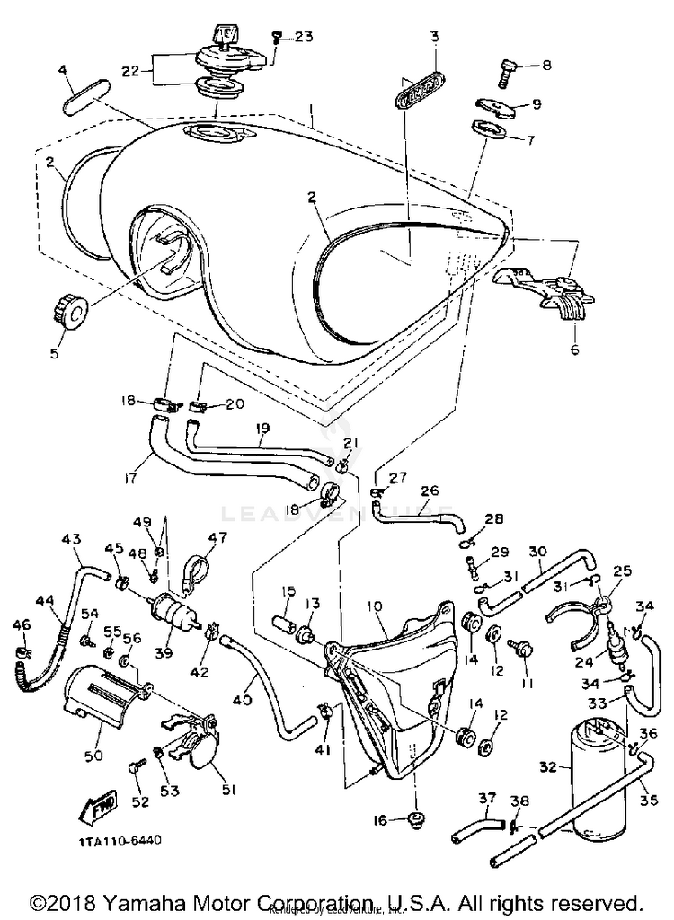Fuel Tank California Model Only Schematic