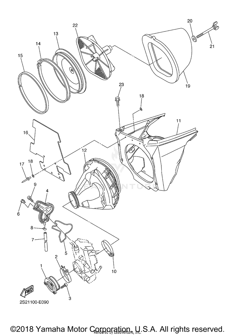 Intake YZ450F - YZ450FV - 2006 Schematic
