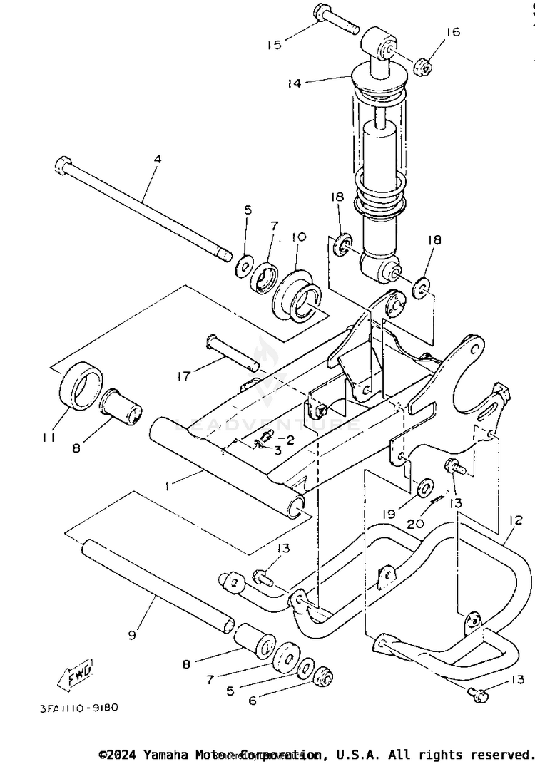 Swing Arm - Rear Shocks Schematic