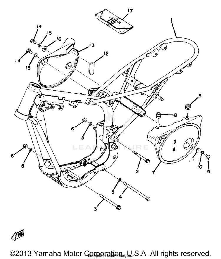 Frame Side Cover Yz80d Schematic