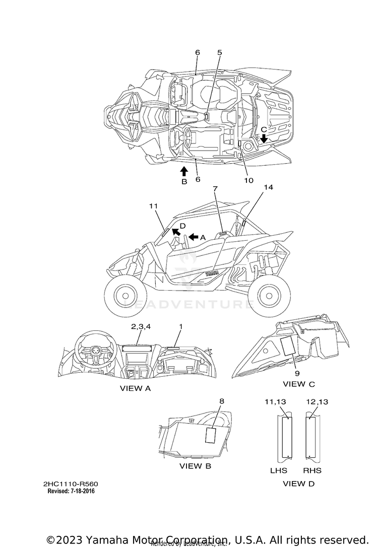 Emblem Label 1 YXZ1000 EPS - YXZ10YPXGL - 2016 Schematic