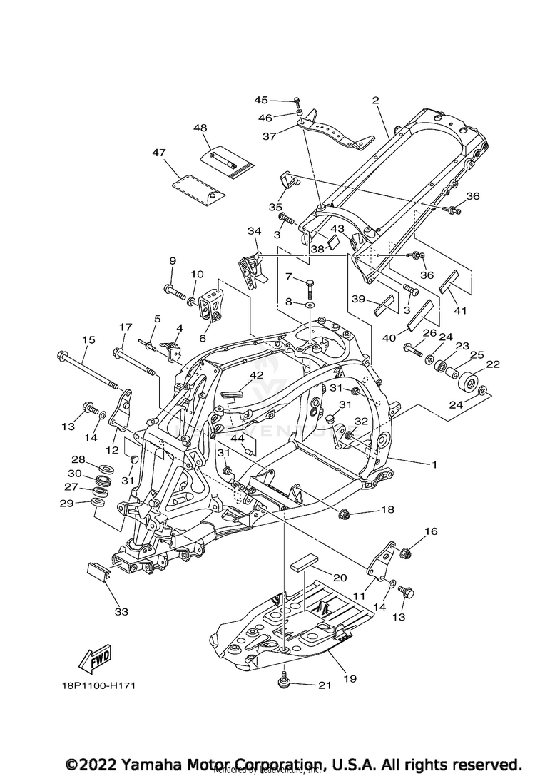 Frame YFZ450R SE - YFZ45YSSNB - 2022 Schematic