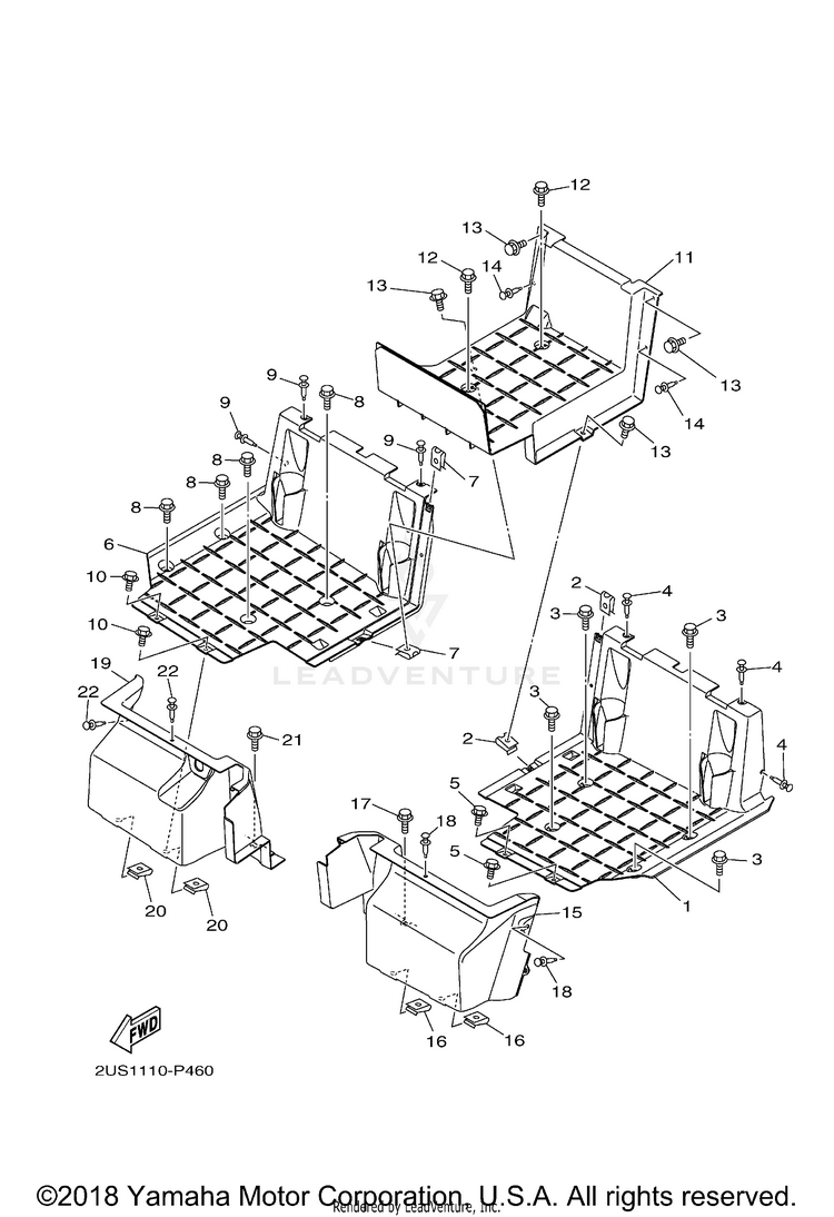 Stand Footrest 2 VIKING VI EPS HUNTER - YXC700PHFH - 2015 Schematic