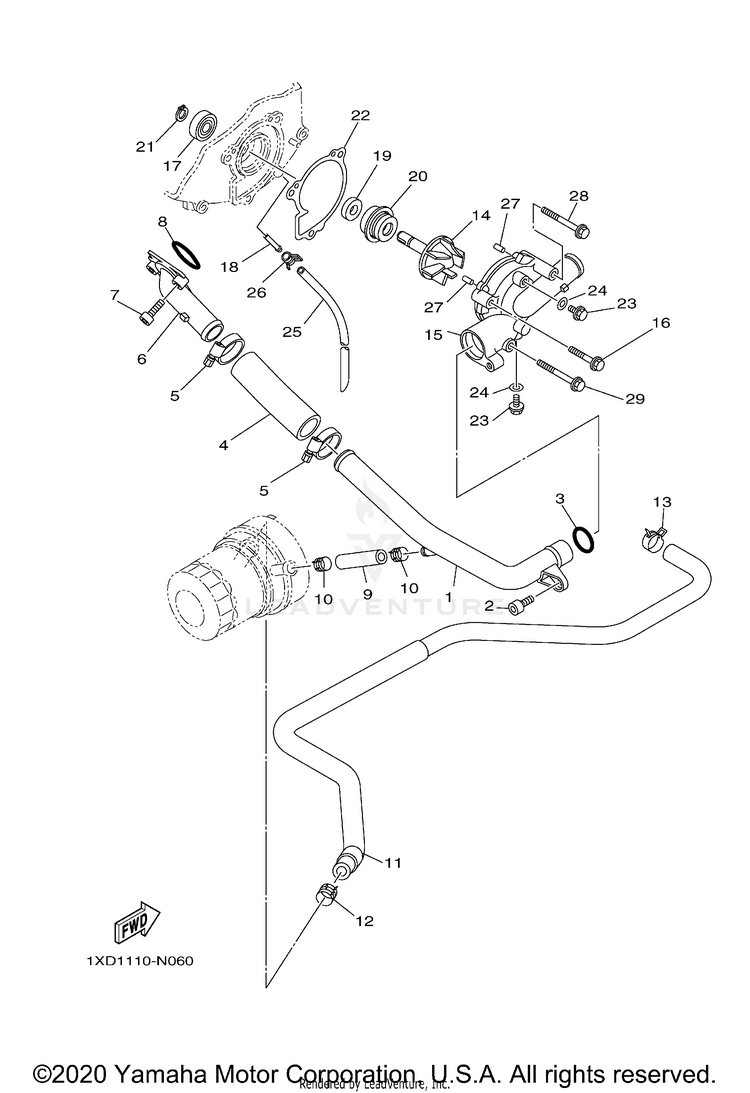 Water Pump VIKING - YXM70VDXLR - 2020 Schematic