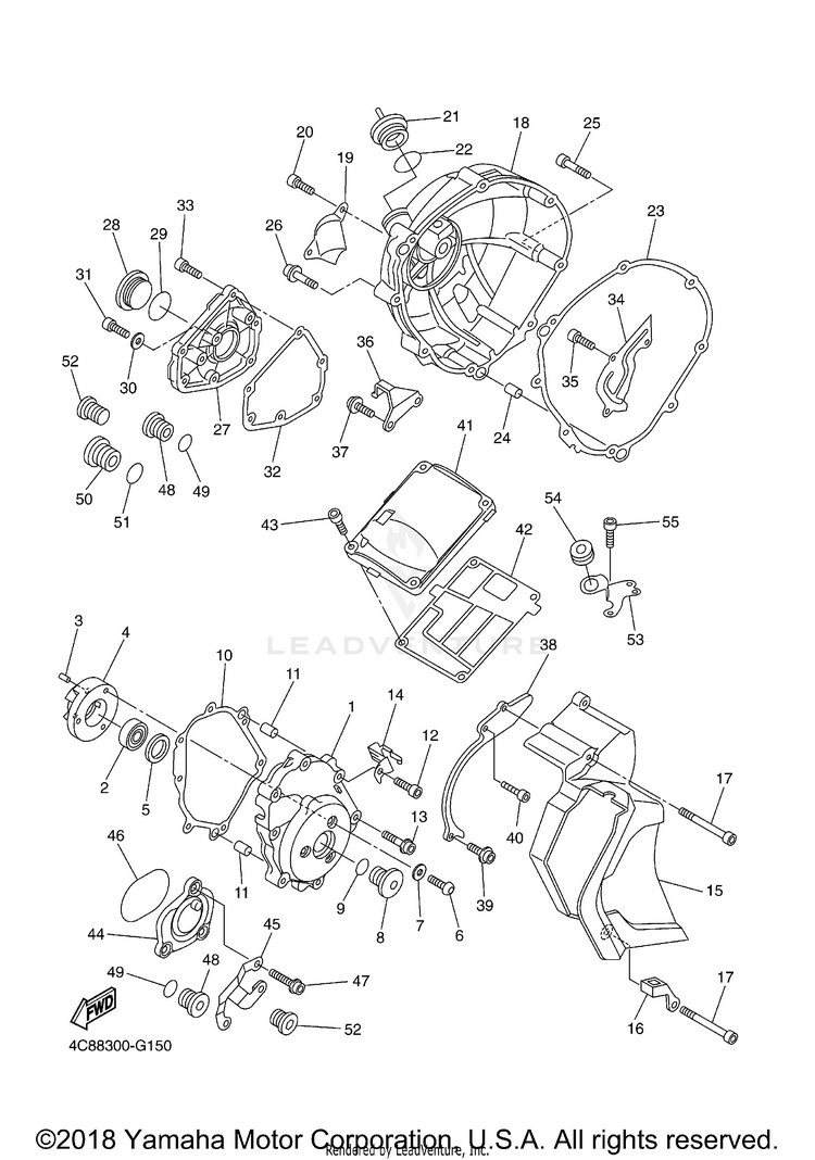 Crankcase Cover 1 R1 - YZFR1XCB - 2008 Schematic