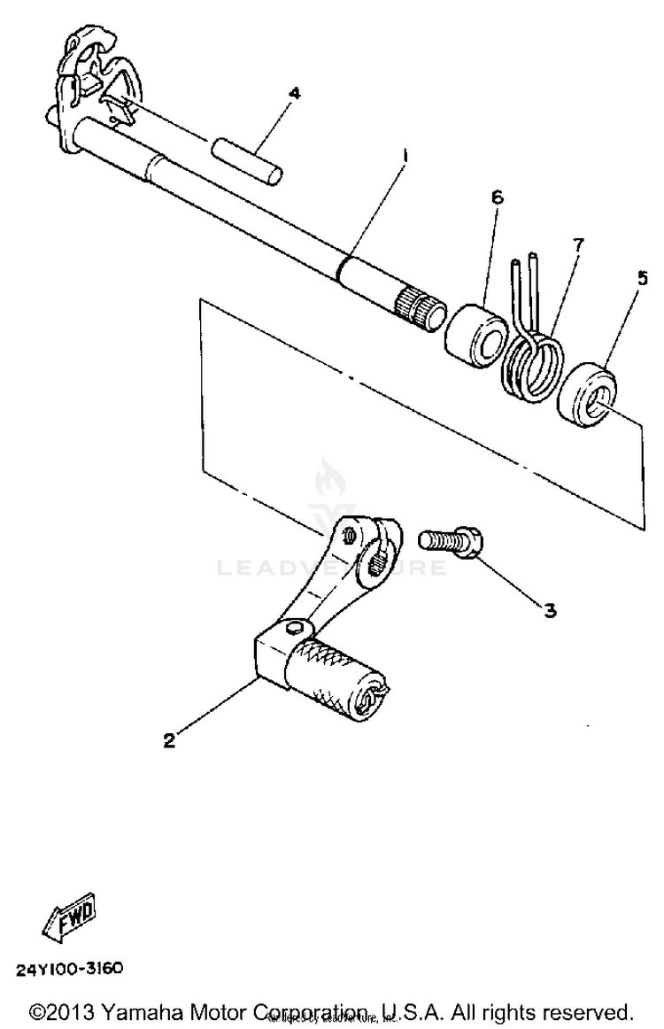 Shift Shaft Pedal Yz250k L Schematic