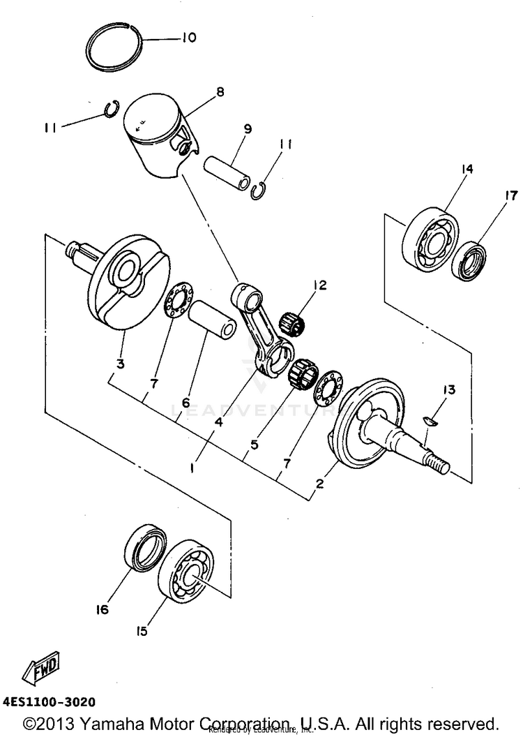 Crankshaft - Piston Schematic