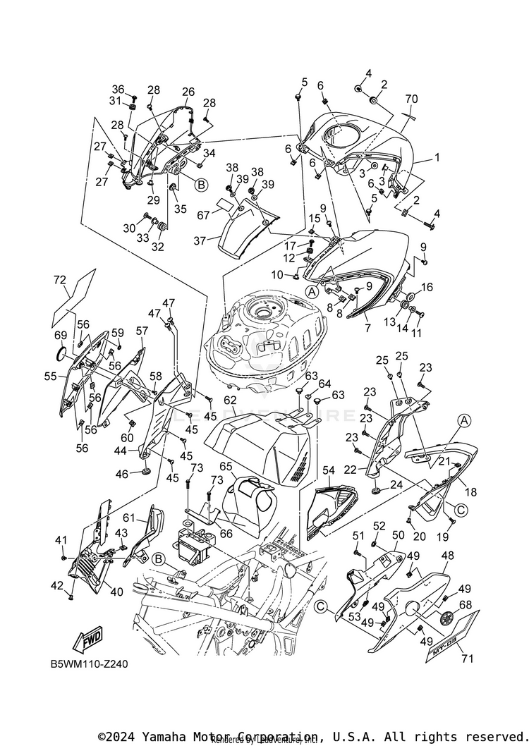 Fuel Tank 2 MT-03 - MT03RB - 2024 Schematic