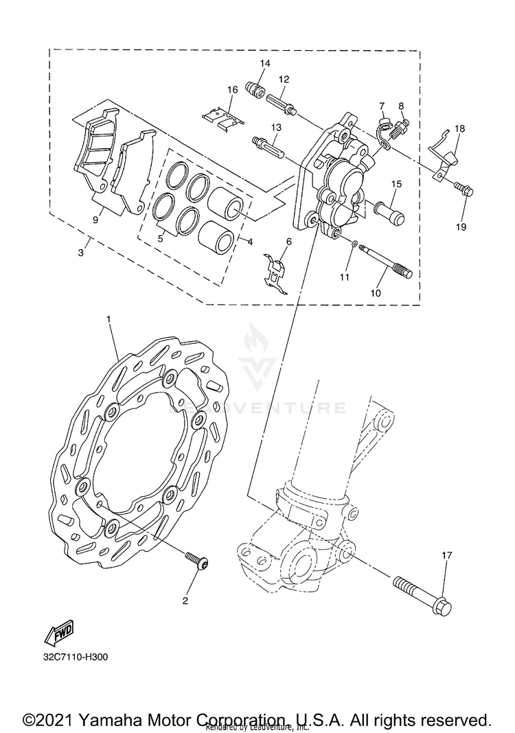 Front Brake Caliper Schematic