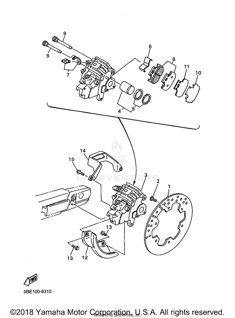 Rear Brake Caliper Schematic