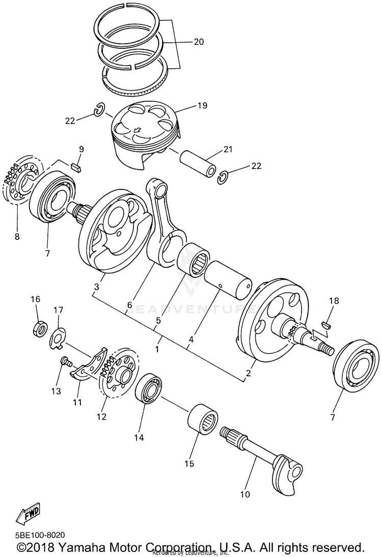 Crankshaft Piston Schematic