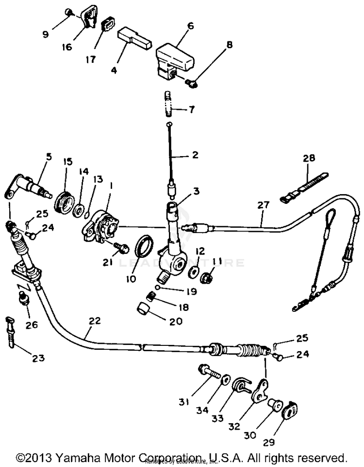 Reverse Lever BIG BEAR 4WD - YFM350FWD - 1992 Schematic
