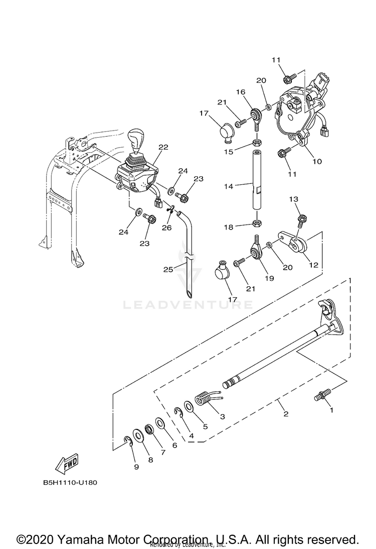 Shift Shaft YXZ1000R SS SE CAL - YXZ10YCCMW - 2021 Schematic
