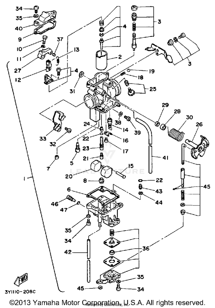 Carburetor Xt250kc California Only Schematic