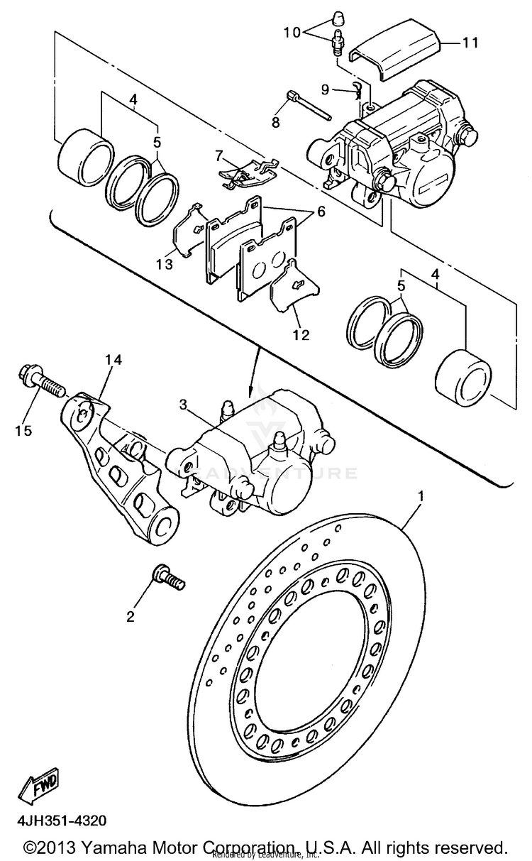 Rear Brake Caliper Schematic