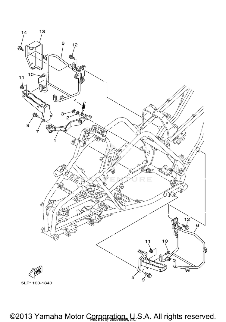 Stand Footrest RAPTOR  660R - YFM660RR - 2003 Schematic
