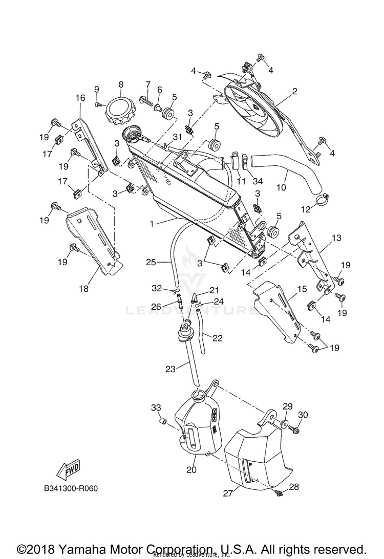 Radiator Hose XSR700 - XSR700JCL - 2018 Schematic