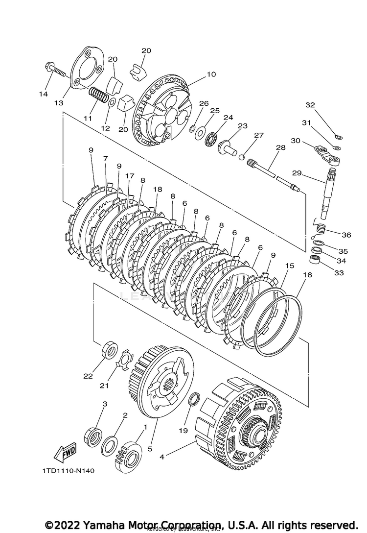 Clutch YFZ450R SE - YFZ45YSSNB - 2022 Schematic
