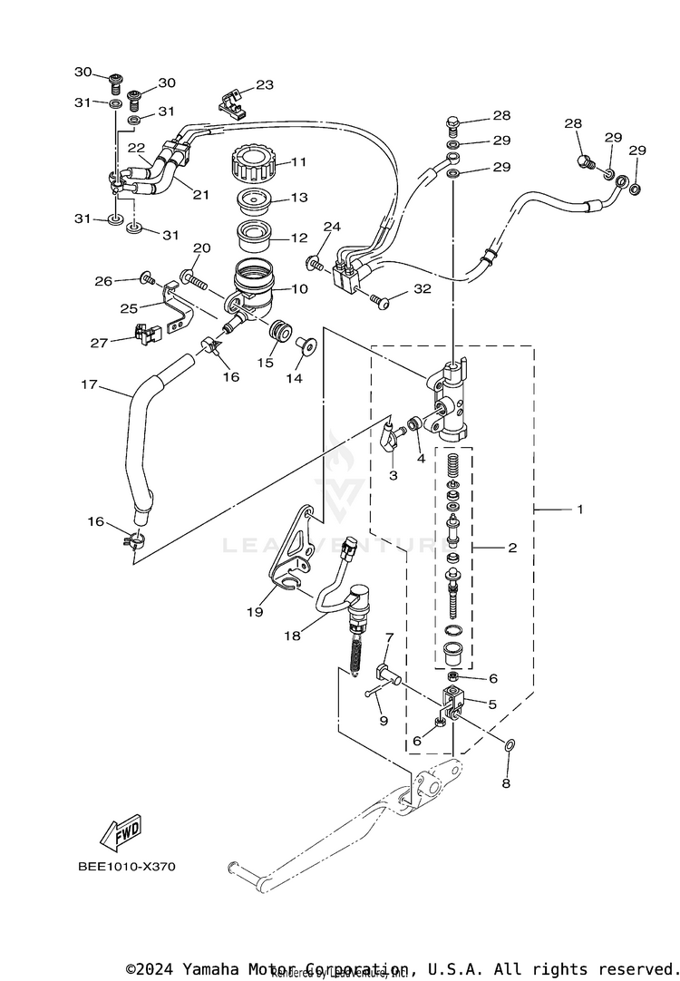 Rear Master Cylinder Schematic