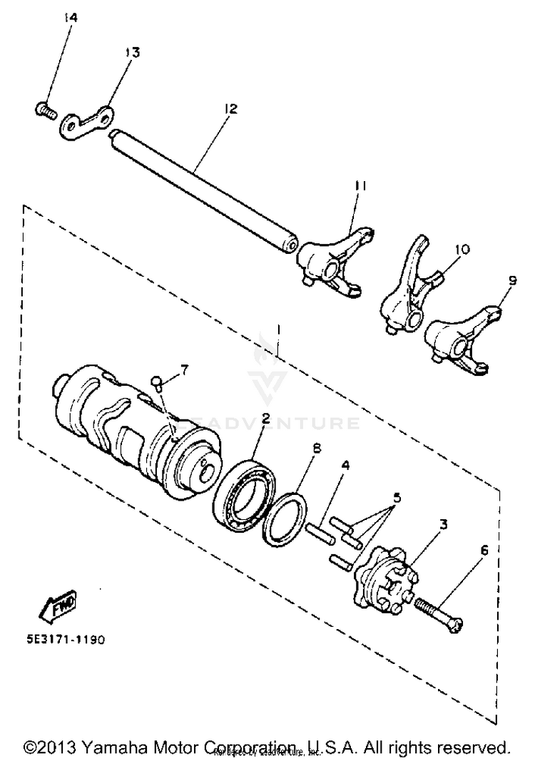 Shift Cam Fork Schematic