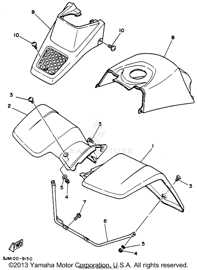 Front Fender BLASTER - YFS200F - 1994 Schematic
