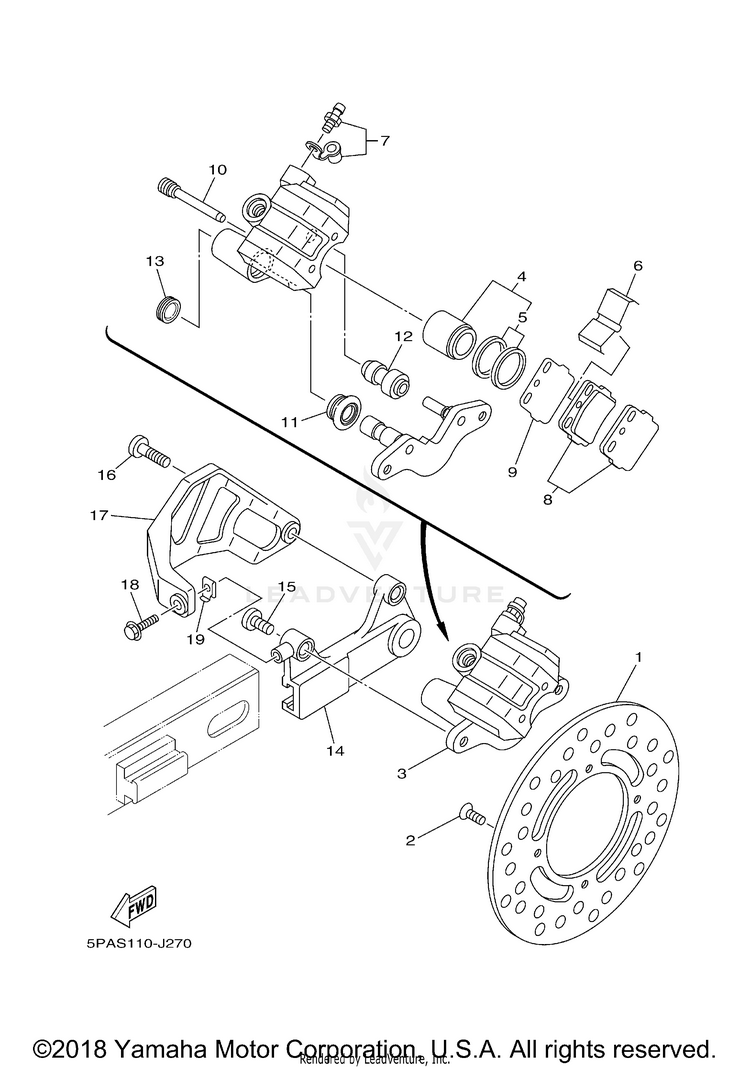 Rear Brake Caliper Schematic