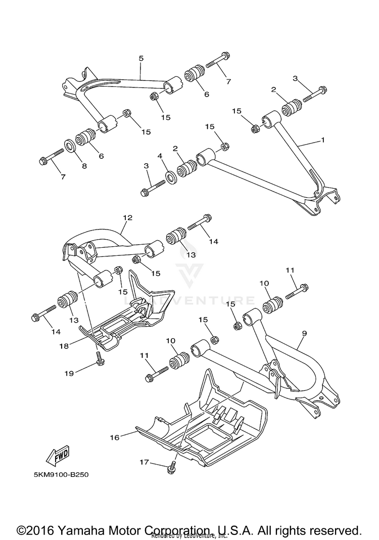 Rear Arm GRIZZLY 660 - YFM66FAT - 2005 Schematic