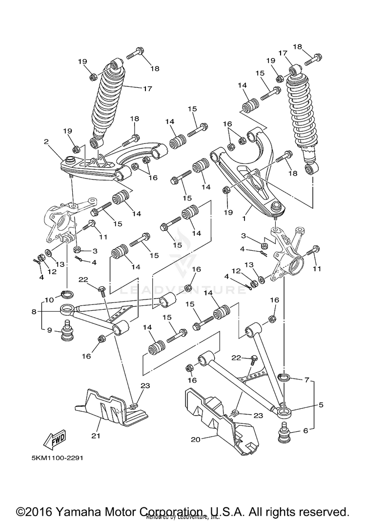 Front Suspension Wheel GRIZZLY 600 METALLIC SILVER - YFM660FPS - 2002 Schematic