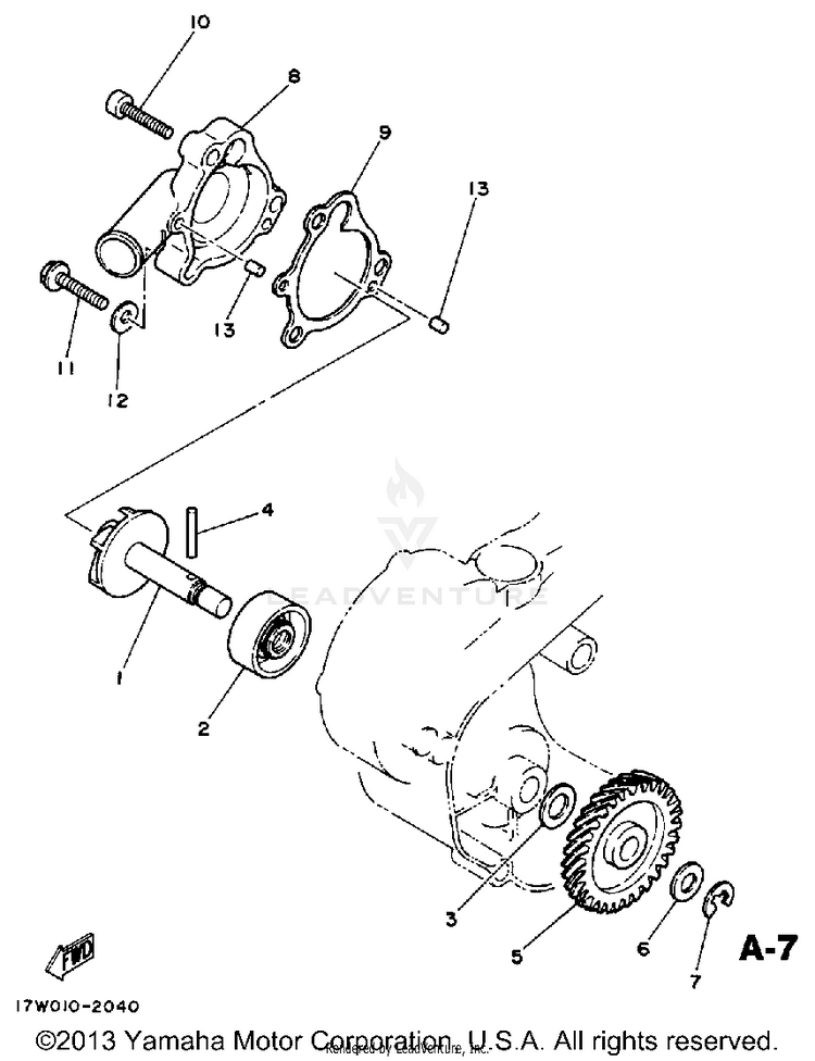 Water Pump ENDURO - DT50A - 1990 Schematic
