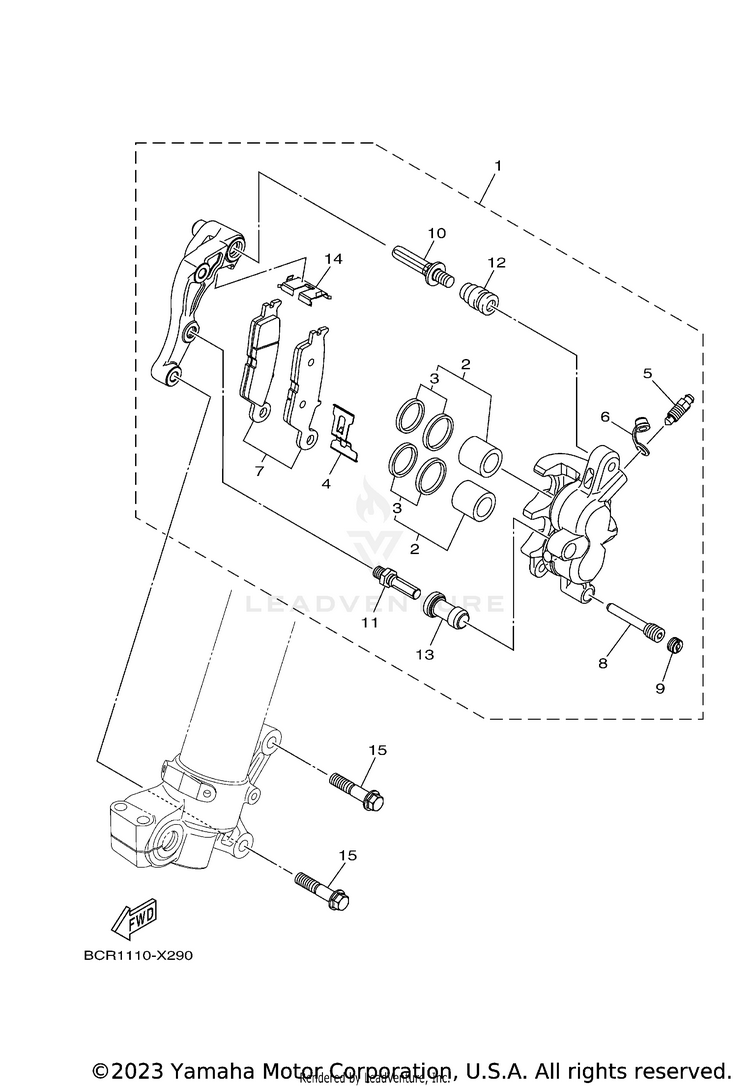 Front Brake Caliper Schematic