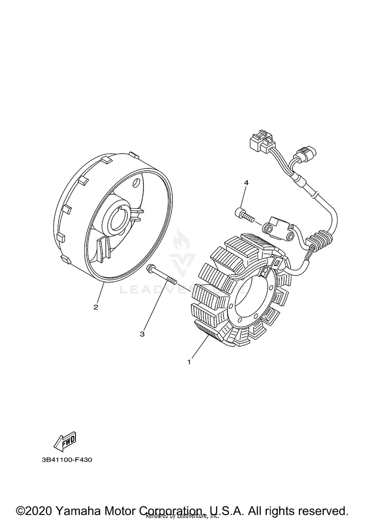 Generator GRIZZLY EPS - YFM70GPALG - 2020 Schematic