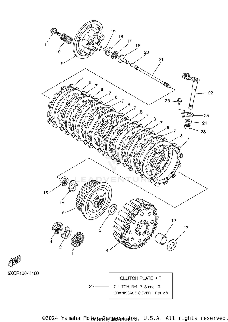 Clutch YZ250FB - YZ250FBL - 2012 Schematic