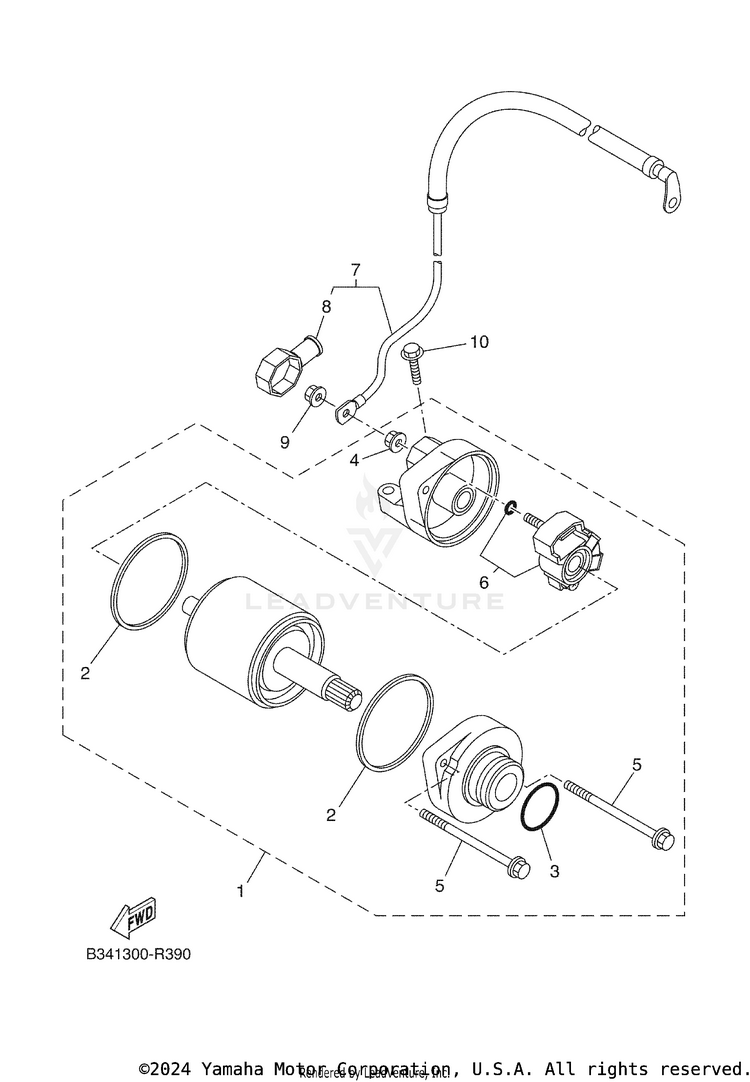 Starting Motor TENERE 700 WORLD RAI - XTZ7WRTCB - 2026 Schematic