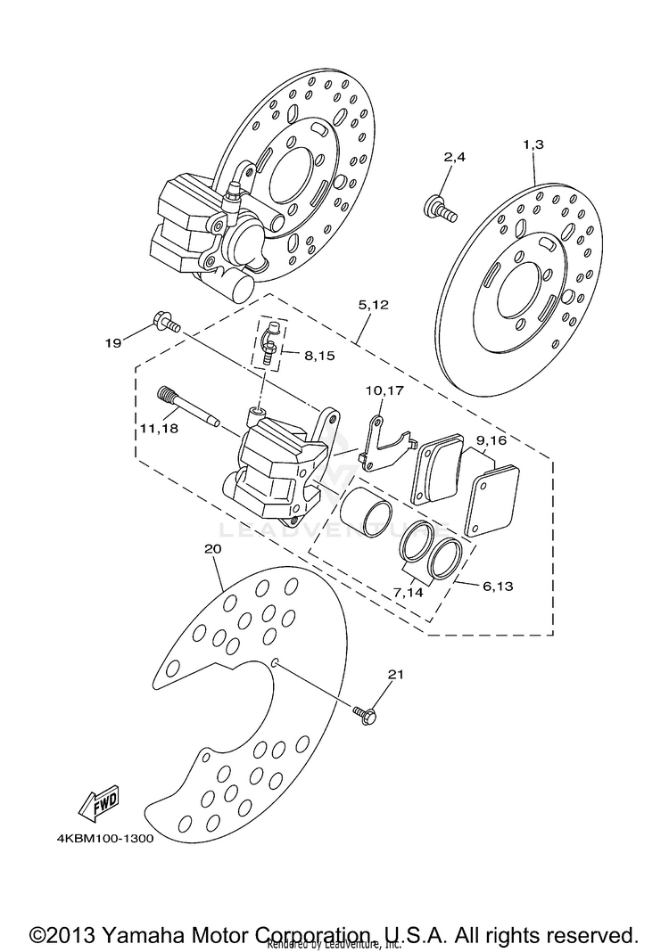 Front Brake Caliper Schematic