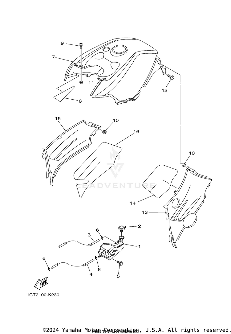 Side Cover GRIZZLEY 450 HUNTING - YFM450DAEH - 2014 Schematic