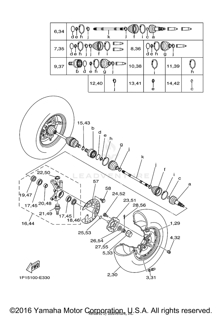 Front Wheel KODIAK 400 4WD - YFM4FAV - 2006 Schematic