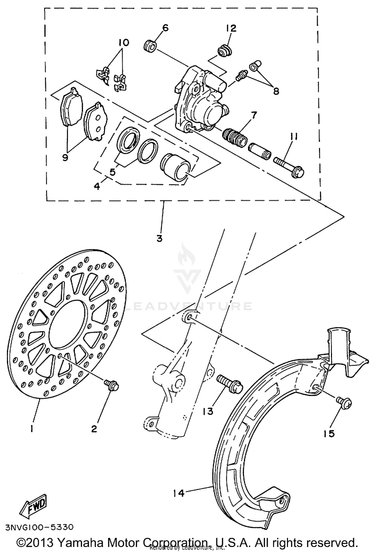 Front Brake Caliper Schematic