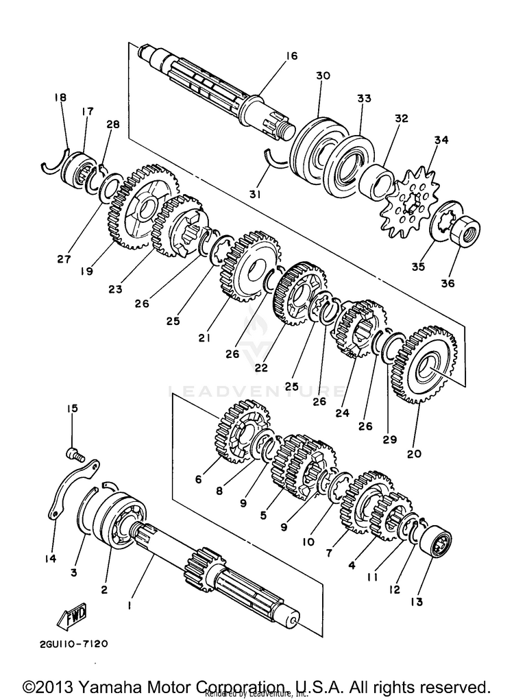 Transmission BANSHEE - YFZ350J - 1997 Schematic