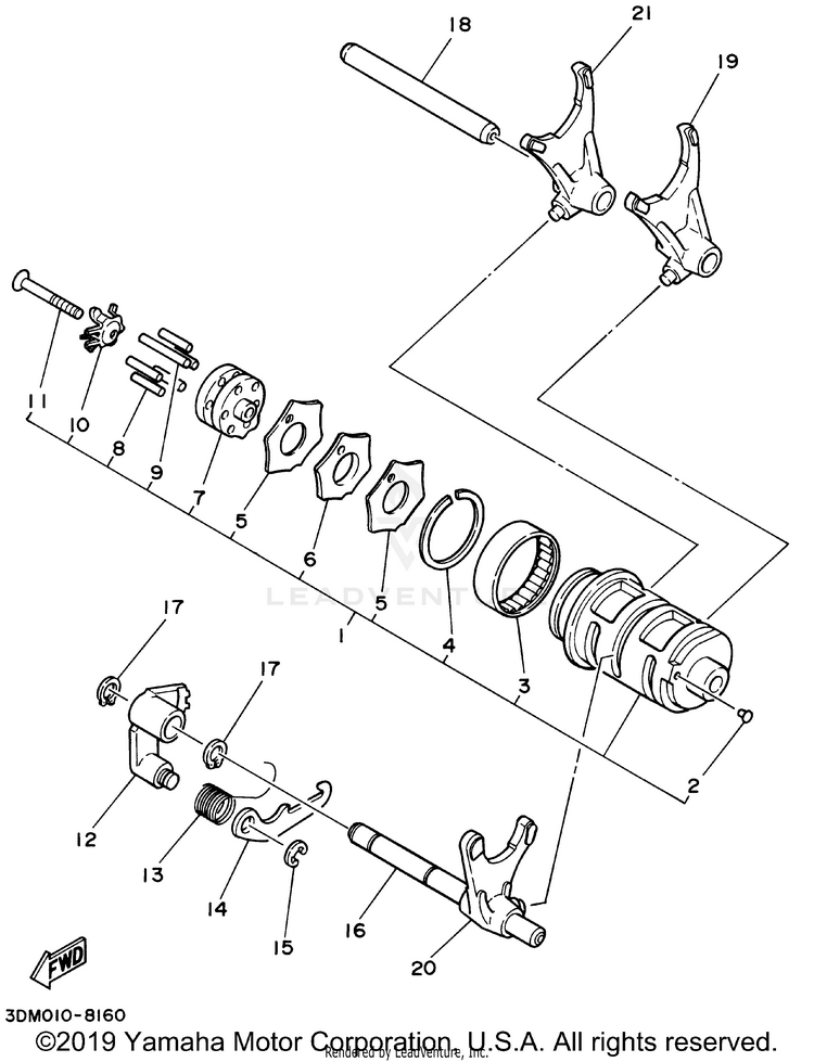 Shift Cam Fork Schematic