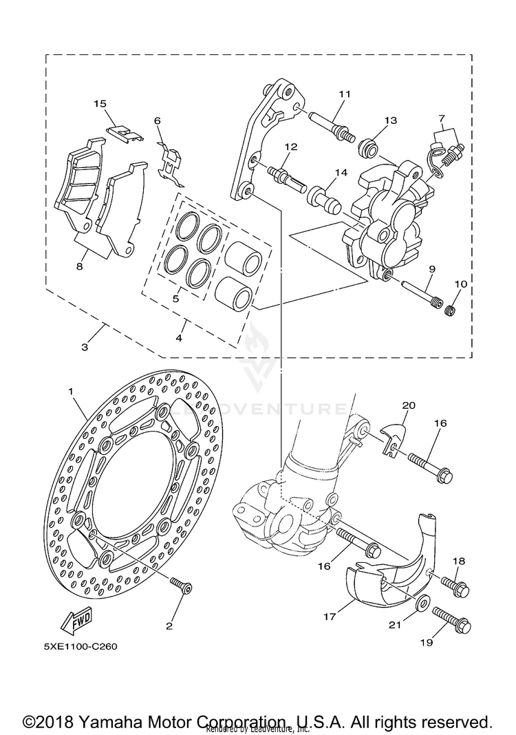Front Brake Caliper Schematic