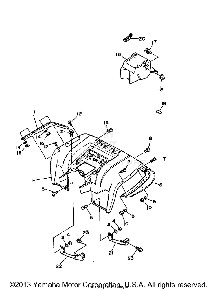 Rear Fender BIG BEAR - YFM350FWB_MNH - 1991 Schematic