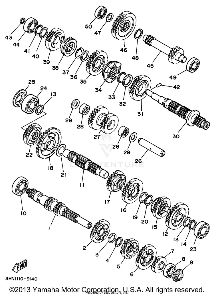 Transmission BIG BEAR 4WD (ME & NH Only) - YFM350FWF_MNH - 1994 Schematic
